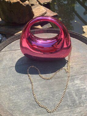 Acrillic Metallic Red Crossbody Purse